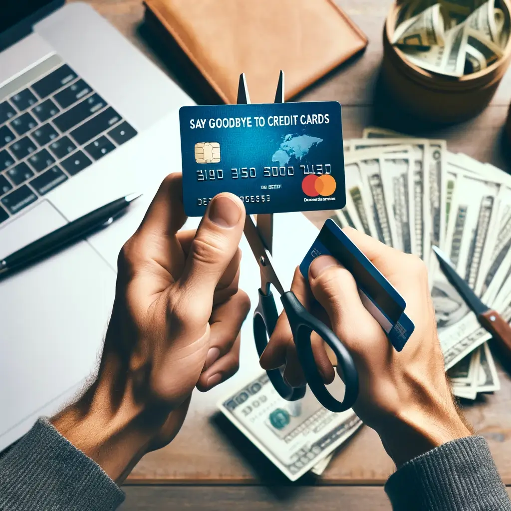 Cutting a credit card using scissors