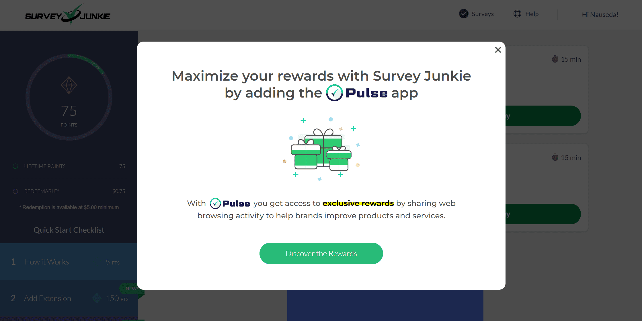 Survey Junkie Pulse app