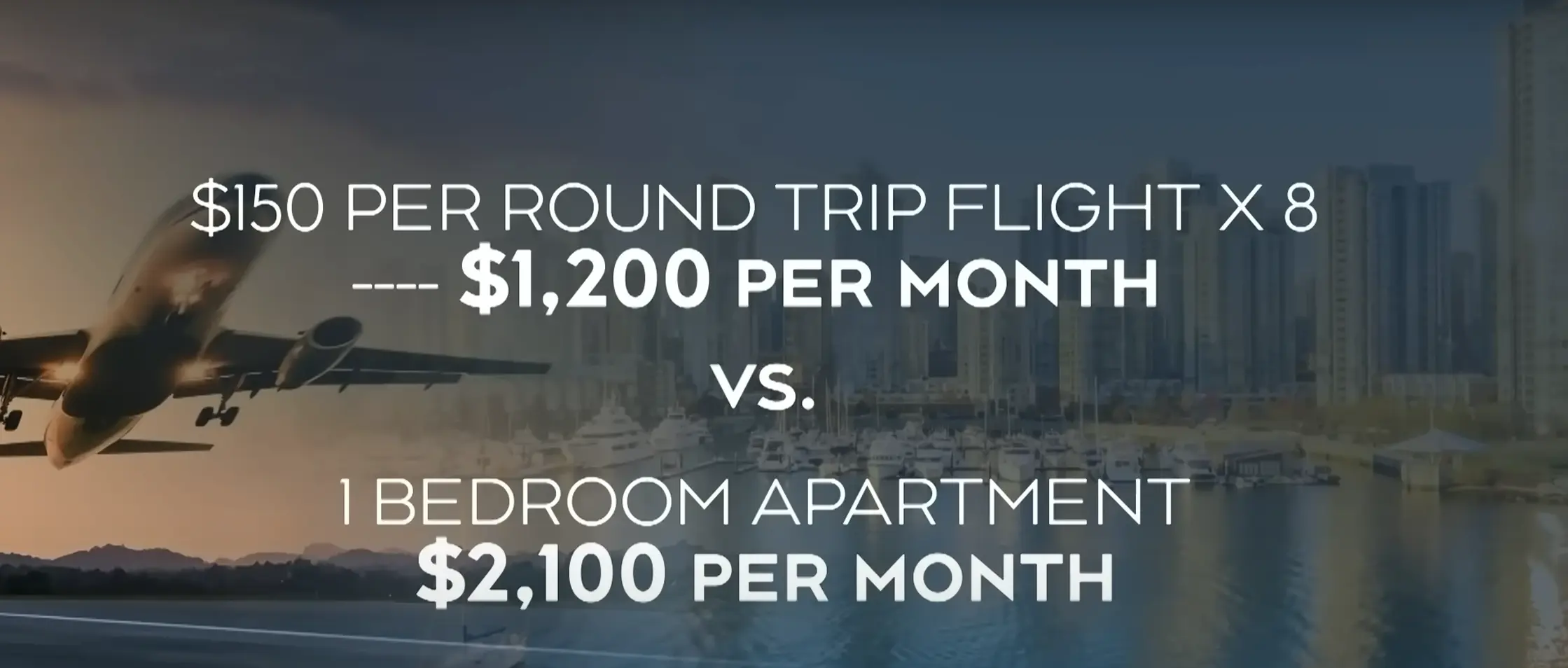 costs to fly over renting